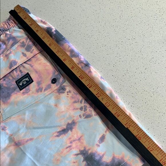 Billabong Men's Tie-Dye Recycled Sundays Swim Athletic Shorts Purple Pink Size L - Picture 7 of 8